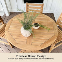 TITAN GREAT OUTDOORS Ash & Ember Grade A Teak 42" Round Dining Table, Bistro-Style Patio Furniture