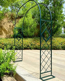 Garden Trellis, Metal Garden Trellis Wedding Arch with Base Or Ground Stakes Multicolor Multiple Sizes(Green-b,140x230cm/4.5x7.5ft)