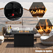 Tangkula 52 Inch 50,000 BTU Patio Propane Fire Pit Table with Wind Guard