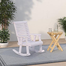 Amish Heavy Duty 600 Lb Roll Back Pressure Treated Rocking Chair (Semi-Solid White Stain)