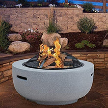 Outdoor Fireplace, Round Charcoal Concrete Fire Pit and Fireplace with Spark Arrester, Grill and BBQ for Outdoor Patio, Garden, Patio, B