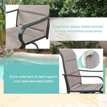 Vongrasig 4 Piece Outdoor Patio Swivel Bar Chairs, All Weather Padded Sling Textile High Top Bar Stools, Bistro Set for Backyard, Lawn Garden, Balcony, Gray