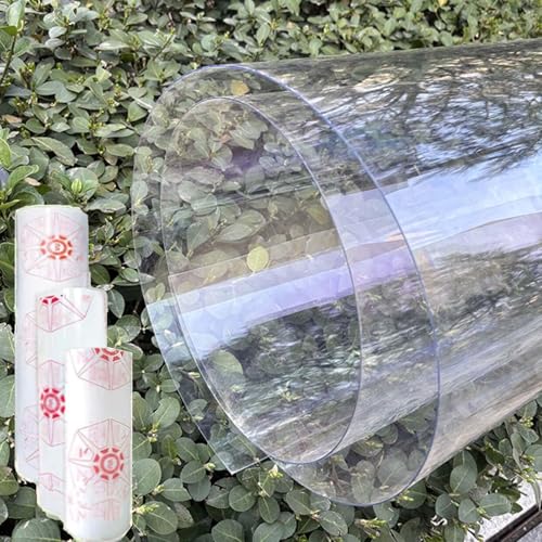 Polycarbonate Greenhouse Roofing Sheets,1mm Clear Acrylic Plastic Roof Panels,Waterproof/Uv Resistant,Cold Frame Replacement Transparent Roofing Sheets,Easy to Bend and Cut,W×L-0.8×20m(2.6*65.6ft)