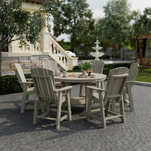 Wildridge® Heritage 60” Pub Table Set, Weathered Wood - Outdoor All-Weather Poly Furniture for Patio, Porch, Deck