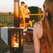 90,000 BTU Stainless Steel Outdoor Patio Heater, 12 Ft Heating Radius, Wood Pellet Fired ((Revere Edition))
