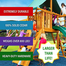 Best in Backyards Ultimate Cedar Wood Swing Set Jungle Gym with Clubhouse and Accessories