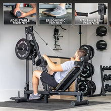 Synergee Leg Press Machine with LAT Pull Down Attachment Black