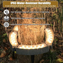 QICBYING Solar LED Tree Ring Lights, Outdoor Landscape Spotlight, Tree Hug Spotlight, IP65 Weatherproof Solar Powered Garden Lighting, for Palm, Orchard Trees, Yard Lighting(Blue Light,48W)