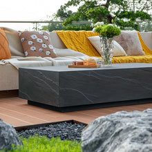 Elementi Colorado Concrete Coffee Table, Slate Black, 30 x 60 Inches