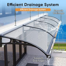 Awning for Door Entrance 118" x 39" Crystal Clear, Aluminum Bracket