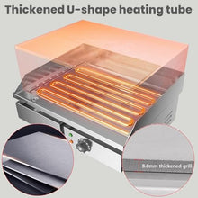 Commercial Countertop Griddle, Stainless Steel Griddle Hot Plate Electric BBQ Grill, Burger Bacon Kitchen Restaurant Teppanyaki