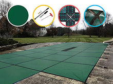WaterWarden Premium Pool Safety Cover 16'x32' Solid Green With Drain Panel