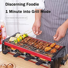 Health BBQ Grill Electric Double Layer with Adjustable Temperature and Drip Tray, Indoor Kitchen Dining Tabletop Griddle BBQ Barbecue Smoke-Free Grill Stove for Kitchen Dinner Festival Cooking,L