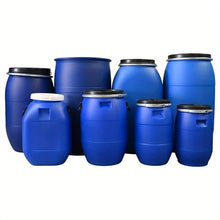 DIROVO Rain Barrels Water Storage Barrel,Large Plastic Blue Open Top Drum Keg, Containers,Food Grade Container for Shipping(200L)