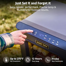 EAST OAK Ridgewood Pro 30" Electric Smoker Built-in Meat Probe & Elevated Stand for Outdoors Up to 6× Longer Smokes, Adjustable Side Chip Loader Smoke with 725 sq in Cooking Area, Night Blue