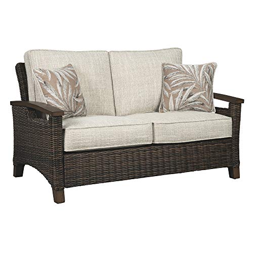 Signature Design by Ashley Paradise Trail Outdoor Loveseat Medium Brown