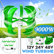 12/24/48V Wind Power Turbines Generator 9000W 5 Blades Generator Lantern Wind Turbines Vertical Axis for Streetlight+Controller (48v)