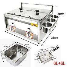 EliteBloom Deep Fryer Outdoor Stovetop Fryer Thicken Stainless Steel Chicken S Fryer, with Basket & Temperature Control for Home and Commercial Use,6L+6L+6L,6L+6L
