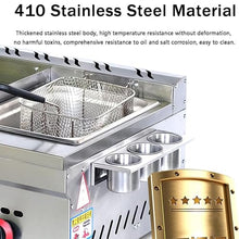 Commercial Gas Griddle, Countertop Flat Top Griddle Stainless Steel Grill, Teppanyaki Fry Pan with Adjustable Temperature, Kitchen LPG Gas Grill for Outdoor Catering