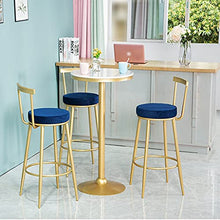 Dntum Bistro Table Made of Marble Top - Round,Small High Table for The Garden, Balcony and Outdoor Catering - Easy-Care Garden Tables with Metal Legs - White and Gold (Black 75cm(29.5in))