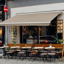 Diensweek 12'x10' Patio Awning Retractable, Fully Assembled Motorized LED Light Awnings Electric Commercial Grade - Quality 100% Dope-Dyed Acrylic Window Door Sunshade Shelter - Deck Canopy Balcony