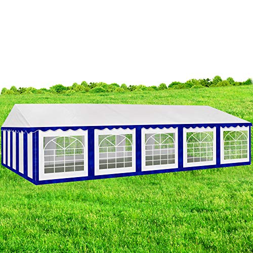 AMERICAN PHOENIX Party Tent 16x32 Heavy Duty Large White Canopy Commercial Fair Shelter Wedding Events Tent - White with Blue