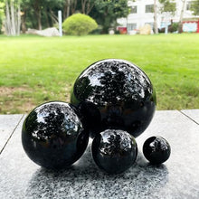 YDJIANCAI 1 Pcs Gazing Globe Mirror Ball, Polished Reflective Smooth Garden Ball Sphere, Colorful and Shiny Addition to Any Garden Or Home Decoration, Black(Size:18.89in/48cm)