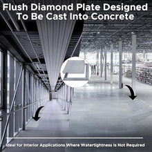 Best 24” x 24” Removable Flush Floor Access Panel, Reinforced Aluminum Diamond Plate Floor Access Door Secured with 1/4" x 1" Flat Head Screws, Non-Hinged Floor Panel, Mill Finish, BA-FD-8060
