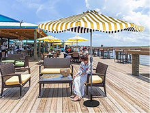 Outdoor Garden Umbrellas 2.7m Beach Umbrella Garden Parasol Patio Umbrella with Crank Handle 8 Ribs Outdoor Umbrella Sun Shade Protection with Parasol Base (Color : Default) (Default)