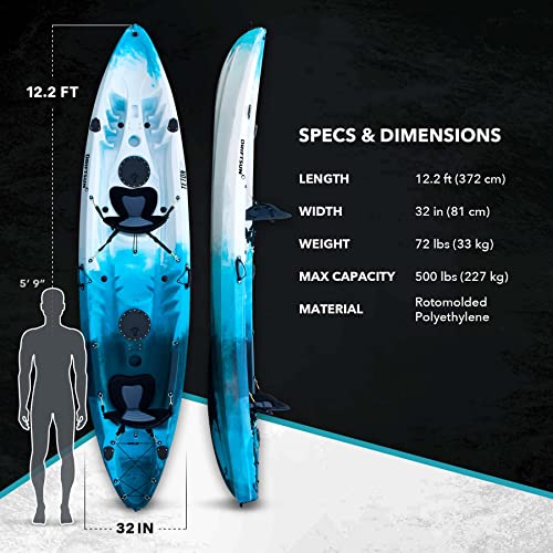 Driftsun Teton 120 Tandem Kayak Blue/White