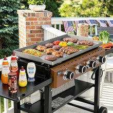 Grills House GB4001FY 4-Burner Propane Griddle with Folding Bronze Gold