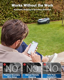 ECOVACS Goat A3000 LiDAR Robot Lawn Mower, Wire-Free Dual LiDAR Navigation, AI Obstacle Avoidance, 32V Power Platform, Smart App Control, Automatic Mapping, for Lawns Up to 3/4 Acre