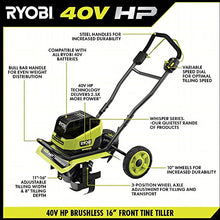 RYOBI 40V HP BRUSHLESS 16 in. Front Tine Tiller with Adjustable TILLING Width with 6.0 AH