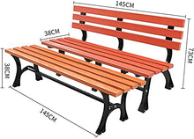 Rsmmpqa Park Terrace Bench Outdoor Bench, Weatherproof Garden Bench with Cast Aluminum e and Anticorrosive Plastic Wood, 2-3 Seat (Size : 120X38X73CM) ()