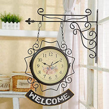 SBTXHJWCGLD Double Sided Wall Clock,Retro Wall Clock Outdoor Garden Wall Clock Outdoor Indoor Garden Wall Clock for Garden/Patio/Yard