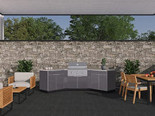 NewAge Products Classic Series 7PC Aluminum Slate Gray Modular Outdoor Kitchen Set with 33" Performance Grill NG - 24"D x 122.95"W x 48.5"H