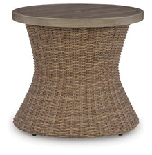 Signature Design by Ashley 1-Piece Outdoor End Table with Umbrella Hole