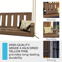 Porchgate Amish Heavy Duty 700 Lb Ardmore Porch Swing W/Ropes (4 Foot, Warm Walnut Stain)