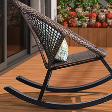ASDNN Outdoor Garden Recliner Armchairs Lounge Chair PE Wicker Sun Loungers Hand Made Porches Patio Rocking Seat，Brown (Size : 102x62x92cm)