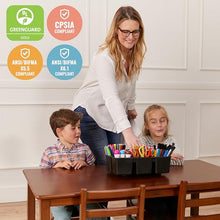 ECR4Kids Rectangular Hardwood Table and Chair Set Dark Walnut