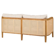 Christopher Knight Home Tilden Acacia Wood Outdoor Loveseat, 2-Seater Patio Furniture Sofa with Wicker Accent, Wooden Patio Sofa Couch with Armrest+Cushions, Comfy Lounging/Reading Chair, Teak+Beige