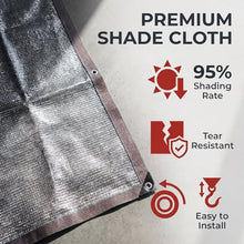 95% Garden Sunblock Shade Cloth, 15 x 23 FT Durable Taped Edge with Grommets UV Resistant Aluminum Garden Shade Net for Plants, Greenhouse, Vegetables and Patio(We Make Custom Size)
