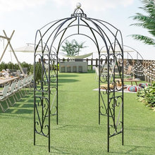 GENUINQ Large 9 FT High Baroque Metal Iron Gazebo Arbor Frame Plant Trellis