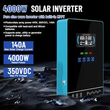 POWLAND 4000W Hybrid Solar Inverter | 24V DC to 120V AC Pure Sine Wave | LCD Display with Glass Top | 140A MPPT Charge Controller | Battery-Less & Lithium/AGM Battery Compatible