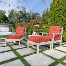 highwood Lehigh 5-Piece Deep Seating Set, with Sunbrella Cushions in Canvas Persimmon, Whitewash Frame