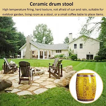 Ceramic Drum Table,Ceramic Drum Stool,Decorative Ceramic Garden Stool, Glazed Hollow Floral Shoe-Changing Stool Drum Stool, Suitable for Outdoor Garden,(Green)