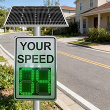 Solar Powered Radar Speed Limit Sign with Accessories, 60x90cm(23.6x35.4in) LED Radar Feedback Sign, Freeway Adjustable Speed Monitor, Aluminum Material