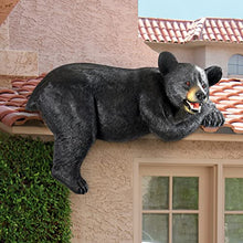 Design Toscano Lemont the Lovable Lounger Climbing Black Bear Roof Mount Outdoor Garden Statue, 34 Inch Long, Cast Stone Resin, Woodland Black Finish