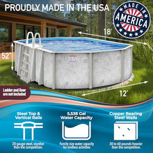 Shop Square 12x18 Oval Above Ground Steel Wall Pool 52" Deep Silver