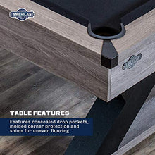 American Legend Kirkwood 90” Billiard Table with Rustic Finish, K-Shaped Legs and Black Cloth Brown